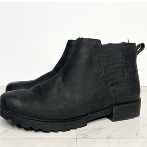 New! Sorel Emelie Black Chelsea Boot 12